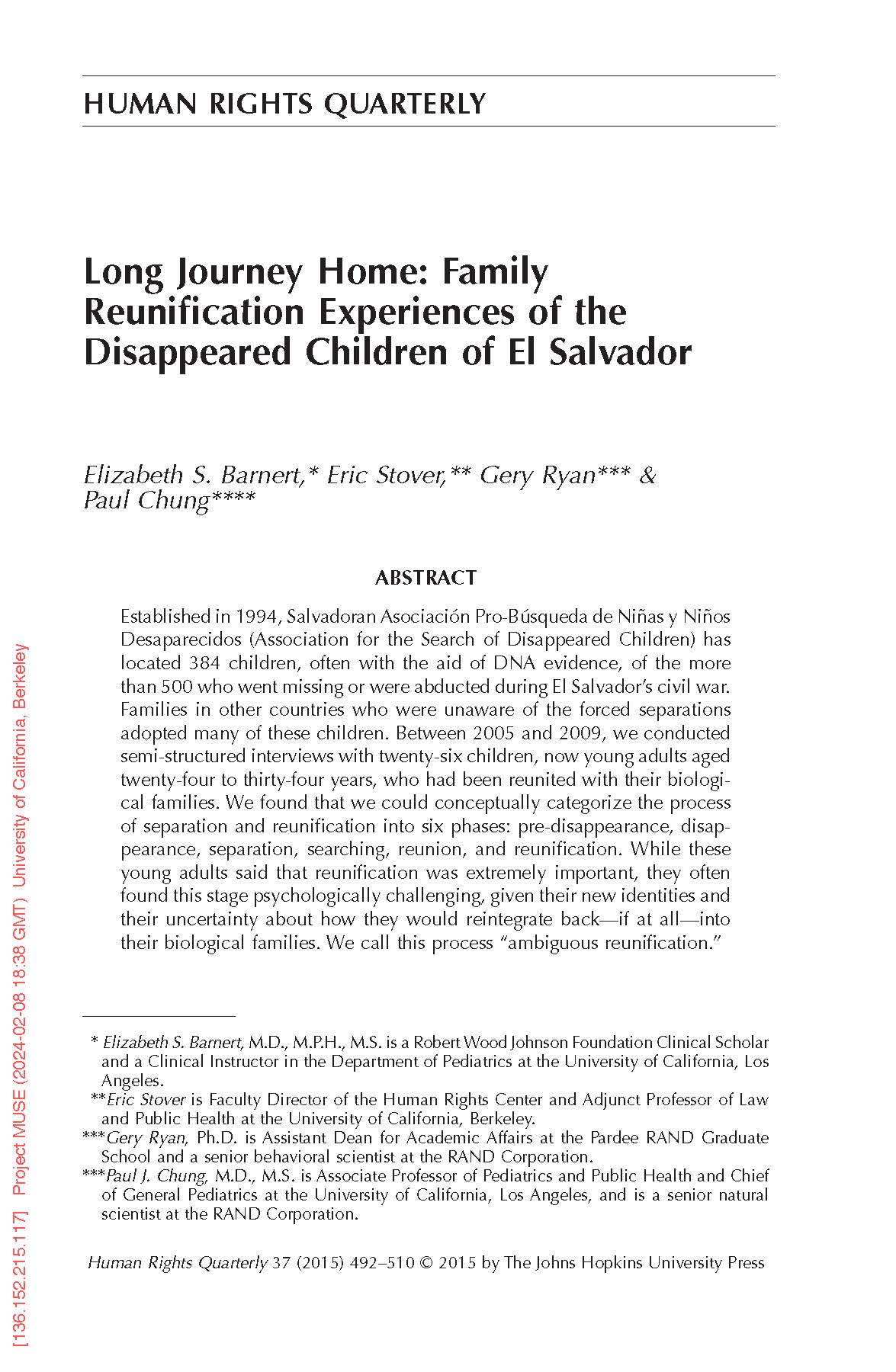 Pages from Long Journey Home- Family Reunification Experiences of the Disappeared Children of El Salvador