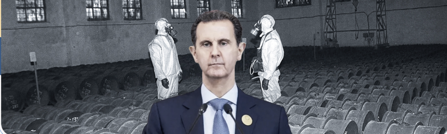 A photo illustration using the portrait of a stoic man, with people in hazmat gear on behind him.